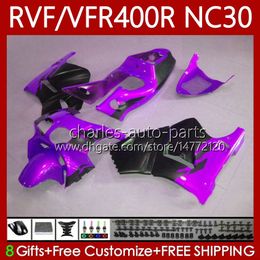 Kit de carenados para HONDA VFR400 R RVF400R NC30 V4 1989 1990 1991 1992 1993 79No.118 RVF Púrpura oscuro VFR 400 RVF400 R 400RR VFR 400R VFR400RR 89-93 VFR400R 89 90 91 92 93 Cuerpo