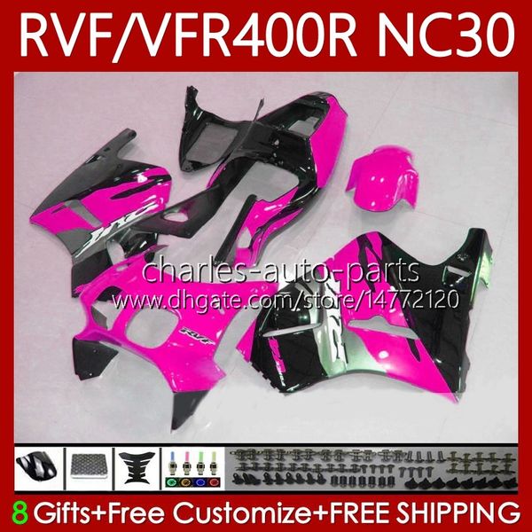 Kit de carénage pour Honda VFR400 R RVF400R NC30 V4 1989 1990 1991 1991 1993 79NO.26 RVF VFR 400 RVF400 R 400RR VFR 400R VFR400RR 89-93 VFR400R 89 90 91 92 93 Body Rose Black