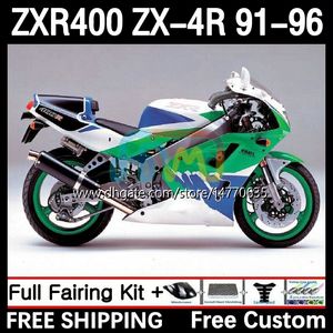 Kairingskit voor Kawasaki Ninja ZX4R 400cc ZXR-400 1991 1992 1993 94 95 96 Body 12DH.71 ZXR 400 CC ZX-4R ZX 4R COWLING ZXR400 91 92 93 1994 1994 1995 1996 Witte blauwblauw Wit Blue Wit Blauw