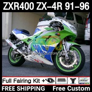Kairingskit voor Kawasaki Ninja ZX4R 400cc ZXR-400 1991 1992 1993 94 95 96 Body 12DH.69 ZXR 400 CC ZX-4R ZX 4R COWLING ZXR400 91 92 93 1994 1994 1995 1996 Bodywork Green Blauw