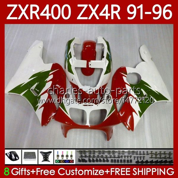 Kit de carenados para KAWASAKI NINJA ZX4R 400CC ZXR-400 1991 1992 1993 94 95 96 Carrocería 138No.90 ZXR 400 CC ZX-4R ZX 4R Carenado ZXR400 91 92 93 1994 1995 1996 Cuerpo rojo verde