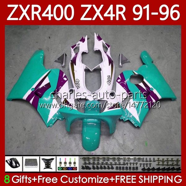 Kit de carenados para KAWASAKI NINJA ZX4R 400CC ZXR-400 1991 1992 1993 94 95 96 Carrocería 138No.104 ZXR 400 CC Cyan purple X-4R ZX 4R Carenado ZXR400 91 92 93 1994 1995 1996 Cuerpo