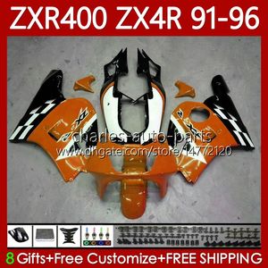 Kit de carénage pour KAWASAKI NINJA ZX4R Noir orange 400CC ZXR-400 1991 1992 1993 94 95 96 Carrosserie 138No.100 ZXR 400 CC ZX-4R ZX 4R Cowling ZXR400 91 92 93 1994 1995 1996 Corps