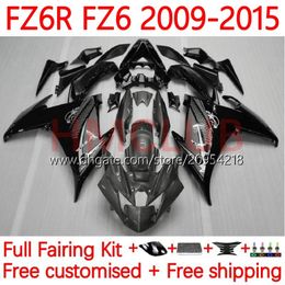 Kit de carenados para yamaha fz6n fz6 fz 6r 6n 6 r n 600 09-15 carrocería 31NO.17 FZ-6R FZ600 FZ6R 09 10 11 12 13 14 15 FZ-6N 2009 2012 2012 2013 2013 2014 Black Grey Black
