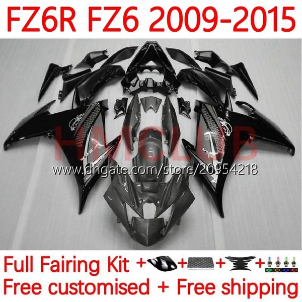 Kit de carenados para yamaha fz6n fz6 fz 6r 6n 6 r n 600 09-15 carrocería 31NO.17 FZ-6R FZ600 FZ6R 09 10 11 12 13 14 15 FZ-6N 2009 2012 2012 2013 2013 2014 Black Grey Black