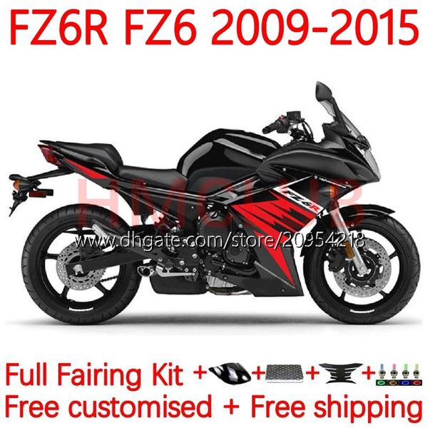 Kit de carenados para YAMAHA FZ6N FZ6 FZ 6R 6N 6 R N 600 09-15 Carrocería 31No.20 FZ-6R FZ600 FZ6R 09 10 11 12 13 14 15 FZ-6N 2009 2010 2011 2012 2013 2014 2015 OEM Cuerpo negro rojo