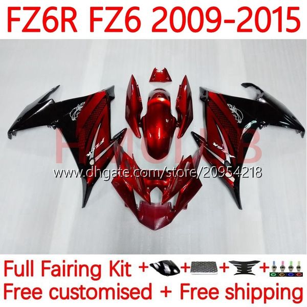 Kit de carénages pour YAMAHA FZ6N FZ6 FZ 6R 6N 6 R N 600 09-15 Carrosserie 31No.26 FZ-6R FZ600 FZ6R 09 10 11 12 13 14 15 FZ-6N 2009 2010 2011 2012 2013 2014 2015 OEM Corps vin rouge