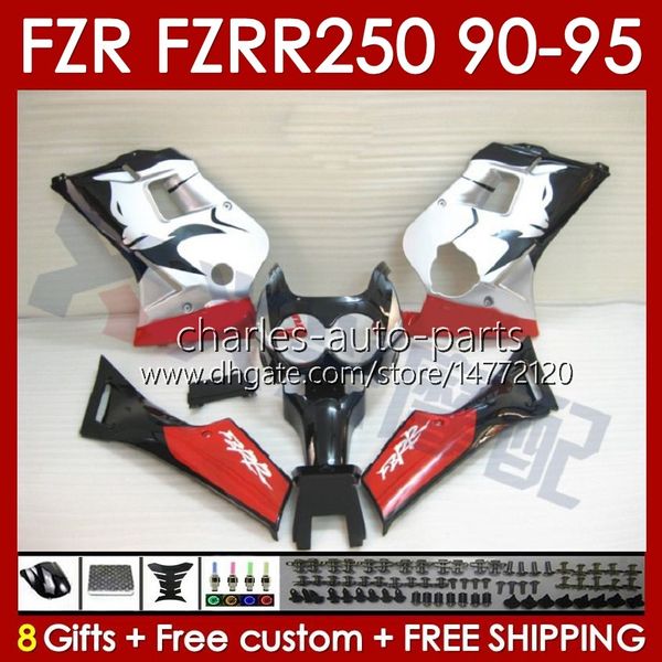 Kit de carénages pour YAMAHA FZRR FZR 250R 250RR FZR 250 FZR250R 143No.72 FZR-250 FZR250 R RR 1990 1991 1992 1993 1994 1995 FZR250RR FZR-250R 90 91 92 93 94 95 Corps rouge brillant