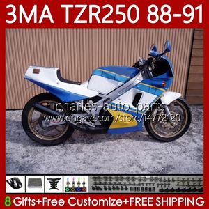 Kit de carénage pour Yamaha TZR-250 TZR250 TZR 250 R RS RR 88 89 90 91 Carrosserie ABS Bleu jaune 115No.63 YPVS 3MA TZR250R TZR250RR 1988 1989 1990 1991 TZR250-R 88-91 Corps de moto