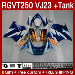 Kairingskittank voor Suzuki RGV250 SAPC VJ23 RGVT250 RGV-250CC 97 98 Blue White Blk Bodywork 161No.2 RGVT-250 RGV-250 Panel RGVT RGV 250 CC 250CC 1997 1998 ABS Fairing