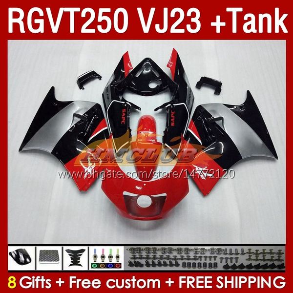 Tank Kit Fairings pour Suzuki RGV250 SAPC VJ23 RGVT250 RGV-250CC 97 98 Bodywork 161NO.16 RGVT-250 RGV-250 PANNEL RGVT RGV 250 CC 250CC 1997 1998 ABS FAIRING RED Silvery Red Silvery