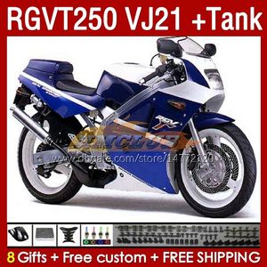 Tank Kit de camerings pour Suzuki RGVT250 SAPC VJ21 RGV-250CC 88-89 Bodyworks 159NO.55 RGVT-250 RGV-250 RGV250 88 89 RGVT RGV 250 CC 250CC 1988 1989 Kit de perins Blue Blue Blue