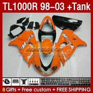 Tank Fairings pour Suzuki Srad TL-1000 TL 1000 R 1000R TL1000R 98 99 00 01 02 03 Bodywork 162No.48 TL-1000R 1998 1999 2000 2001 2002 2003 TL1000 R 98-03 Fairling Orange Stock Orange Stock