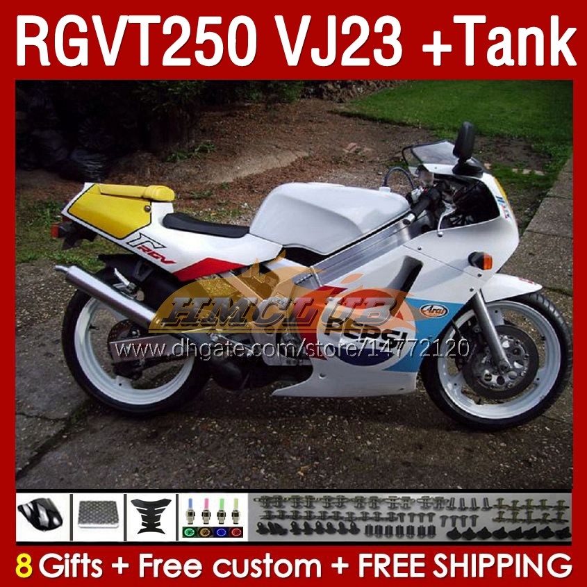 Fairings-kittank voor Suzuki SAPC VJ23 RGVT250 RGV-250CC 97-98 Bodyworks 161No.59 RGVT-250 RGV-250 RGV250 97 98 RGVT RGV 250 CC 250CC 1997 1998 Witte glossy Blk