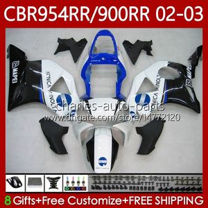 Carénages KONICA bleu Kit Pour HONDA CBR954 CBR900 RR CBR 900 954 RR CC CBR954RR 02 03 Carrosserie 61No.82 CBR 954RR 900RR 900CC 2002 2003 CBR954-RR CBR900RR 02-03 Corps OEM