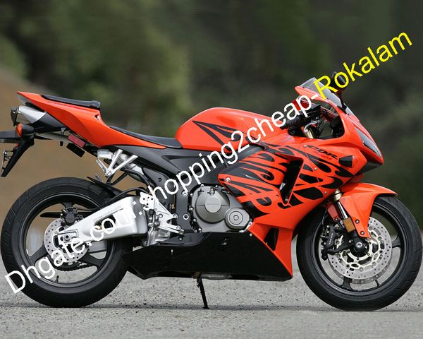Pièces de carénage pour moto Honda CBR600RR CBR 600RR F5 Fit 05 06 2005 2006 Kit de carénage en plastique ABS orange noir (moulage par injection)