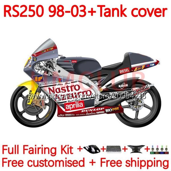 Carénages + Couvercle de réservoir Pour Aprilia RSV250RR RS-250 RSV250 RS RSV 250 RSV-250 98-03 159No.39 RS250 RR 1998 1999 2000 2001 2002 2003 RS250R 98 99 00 01 02 03 Bodys hot sivery