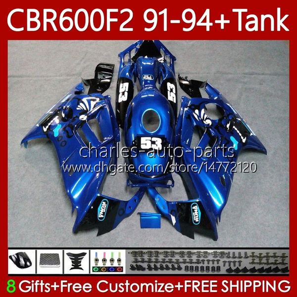 Carénages + Réservoir Pour HONDA CBR 600 600F2 CBR600 F2 FS CC 1991 1992 1993 1994 Corps 63No.142 CBR600F2 600CC 600FS 91-94 CBR600-F2 CBR600FS 91 92 93 94 Kit carrosserie Repsol bleu