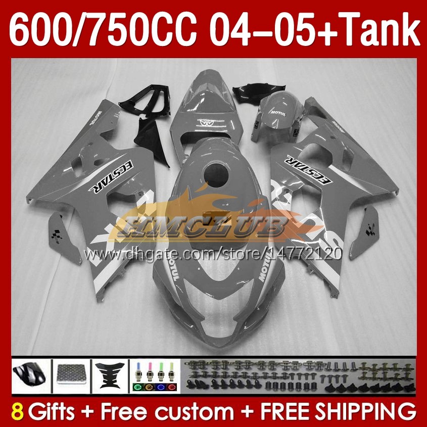 Fairings Tank f￶r Suzuki GSXR-600 GSXR750 GSXR600 GSX-R600 04-05 BODY 153NO.126 GSXR 750CC 600 750 CC GSXR-750 K4 2004 2005 600CC 04 05 OEM INJEKTION FAIRING GLISSY GRￅ