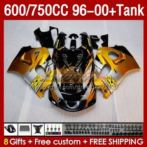 Fairings  Tank For SUZUKI SRAD GSXR 600 750 CC 600CC 750CC 96-00 Body 156No.2 GSXR750 GSXR-600 GSXR600 96 97 98 99 00 GSX-R750 1996 1997 1998 1999 2000 Fairing golden black