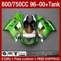 Tanque de carenados para SUZUKI SRAD GSXR600 GSXR 600 750 CC 1996 1997 1998 1999 2000 Cuerpo 156No.112 GSXR750 600CC GSX-R750 750CC 96-00 GSXR-600 96 97 98 99 00 Carenado verde stock