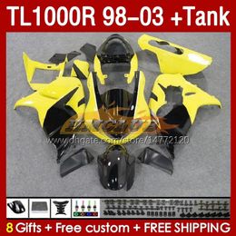 Tank Fairings pour Suzuki Srad TL-1000 TL 1000 R 1000R 98-03 Bodywork 162NO.27 TL1000 R TL1000R 98 99 00 01 02 03 TL-1000R 1998 1999 2000 2001 2002 2003 Fairing Factory Yellow Factory Yellow