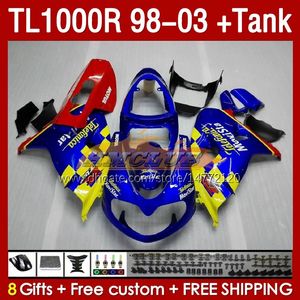 Koningentank voor Suzuki Srad TL-1000 TL 1000 R 1000R 98-03 Bodywerk 162No.12 Movistar Blue TL1000 R TL1000R 98 99 00 01 01 02 03 TL-1000R 1998 1999 2000 2000 2001 2002 2003 Beurs