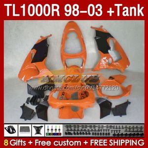 Tank de carenados para Suzuki Srad TL-1000 TL 1000 R 1000R TL1000R 98 99 00 01 02 03 carrocería 162NO.61 TL-1000R 1998 1999 2000 2001 2002 2003 TL1000 R 98-03 Orange Stock de naranja