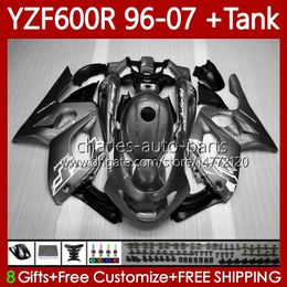 Verkleinings + tank voor Yamaha YZF600R Thundercat YZF 600R 600 R 96 97 98 99 00 01 02 07 Body 86NO.111 Silvery Gray YZF-600R 1996 2003 2004 2005 2006 2007 YZF600-R 96-07 Carrosserie