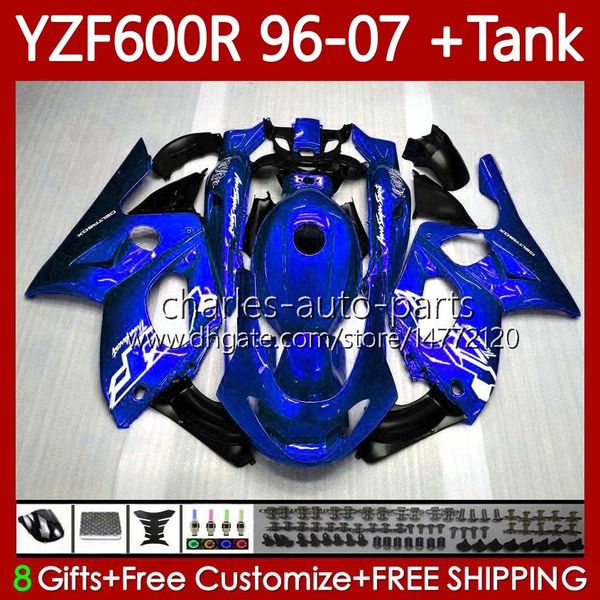 Verkleidungen + Tank für Yamaha YZF600R Thundercat YZF 600R 600 R glänzend blau 96 97 98 99 00 01 02 07 Karosserie 86No.108 YZF-600R 1996 2003 2004 2005 2006 2007 YZF600-R 96–07 Karosserie