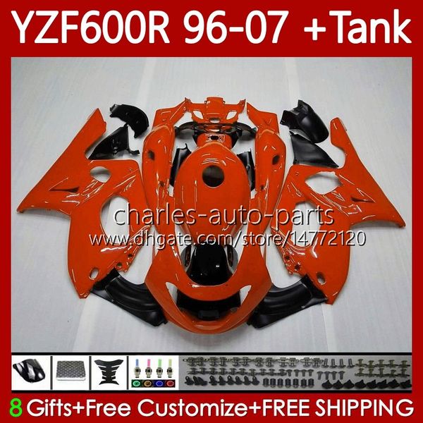 Carenados + tanque para YAMAHA YZF600R Thundercat YZF 600R 600 R 96 97 98 99 00 01 02 07 Cuerpo 86No.128 YZF-600R 1996 2003 2004 2005 2006 2007 YZF600-R 96-07 Carrocería Naranja caliente