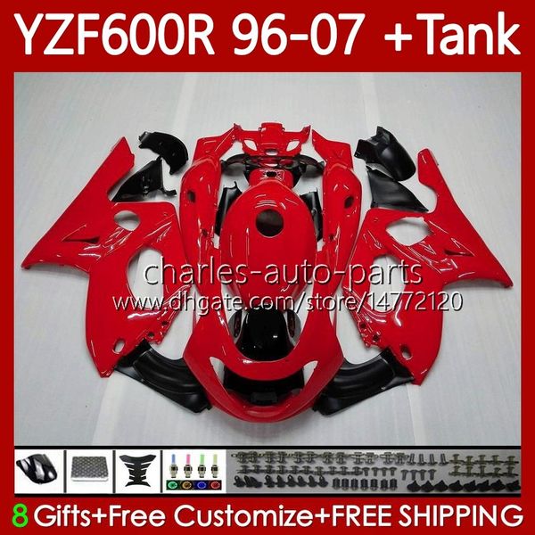 Oranjes +tanque para Yamaha YZF600R Thundercat YZF 600R 600 R 96 97 98 99 00 01 02 07 Cuerpo 86NO.127 YZF-600R 1996 Todos RED 2003 2004 2005 2006 2007 YZF600-R 96-07