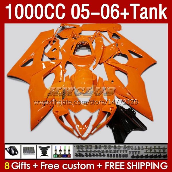 Fairings Tank OEM pour Suzuki GSX-R1000 GSXR 1000 CC K5 GSXR1000 2005 2006 Body 157No.88 GSXR-1000 GSX R1000 2005-2006 1000cc 05 06 Moule d'injection Faring Orange Glossy