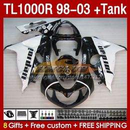 Fairings Blanc Black Tank pour Suzuki Srad TL-1000 TL 1000 R 1000R 98-03 Bodywork 162NO.25 TL1000 R TL1000R 98 99 00 01 02 03 TL-1000R 1998 1999 2000 2001 2002 2003 Femin