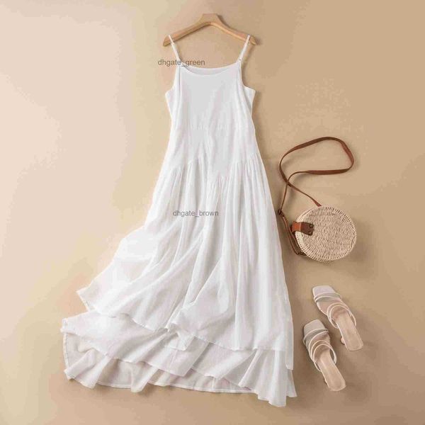 Fairy Air Elegant Long Long Irrégule Swing Swing Skirt Jupe de plage Summer Summer Verte Bottom Robe Blanc Jupe blanche