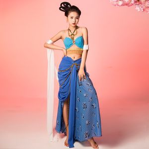 Hada Dunhuang baile volador desgaste de la etapa Cosplay trajes folclóricos antiguos chinos el estilo Dai mujeres fiesta de adultos ropa de lujo