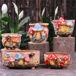 Fairy Garden Persoonlijkheid Paddestoel Stoare Succulente Bloempot Woonkamer Decoratie Plantenbak Vintage Handwerk Bonsai Potten 240320