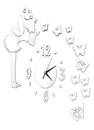 Fée fille lettre amour autocollant bricolage aiguille Quartz horloges murales pour la maison salon moderne minimaliste horloge murale 3D miroir horloge6050278