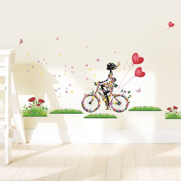 Fée fille Stickers muraux vinyle bricolage papillons Art mural pour chambres d'enfants