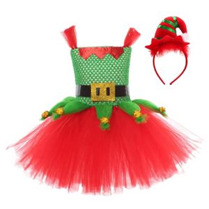 Fée Filles Robes De Noël Bébé Fille Costume Cadeau Enfants De Noël Rouge Vert Tutu Vestidos Enfants Nouvel An Robe De Fête FS7834
