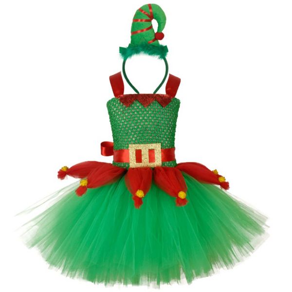 Fée Filles Robes De Noël Bébé Fille Costume Cadeau Enfants Noël Rouge Vert Tutu Robes Enfants Nouvel An Robe De Fête FS7834 B1125
