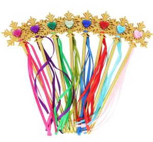 Fairy Gold Snowflake Ribbons Streamers Streamers de Mariage de Noël Cos Princess Gem Sticks Magic Wands Confetti Kids Birthday Favors7360513