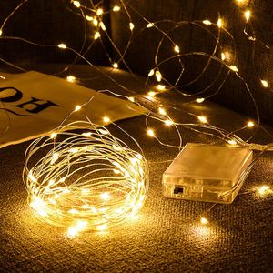 Luces de hadas alambre de cobre LED Light Garland Garland al aire libre Jardín impermeable dormitorio interior Bedería Año Nuevo D2.0