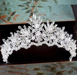 Fairy Sparkly Clear Crystal Bridal Crown Tiara Wedding Prom Party Party Band Garland Ciches Event Hicestone Hair Accessory5253777