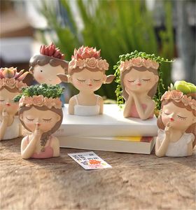 Fairy Succulente Flowerpot Desktop Ornament Succulenten Plant Pot Green Plants Vaas Home Gardening 240430