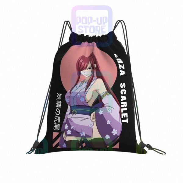 Fairy Tail Erza Scarlet Anime Sac à cordon Sac de gym Fi Training Sports Sac Multi-Foncticti A6YA #
