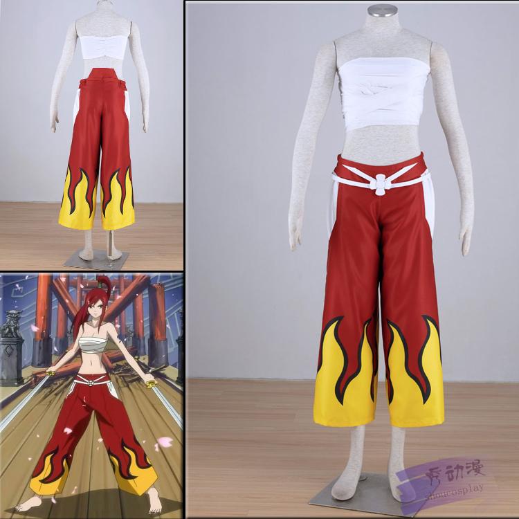 Fairy Tail Erza Scarlet Bandaj Kadın Cosplay Kostüm