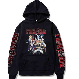 Fairy Tail Unisex Hoodies Japanse Anime Gedrukt Heren Hoodie Streetwear Casual Sweatshirts H1227