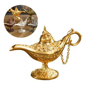 Lámpara mágica de cuento de hadas Aladino, incensario Vintage, quemador de Aroma de Metal creativo, quemadores de incienso de varios colores, adornos decorativos, regalo de vacaciones