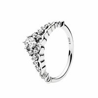 Tale de fées Tiara Wishbone Ring Authentic 925 SERPING SIRGE CZ Diamond Mariage des anneaux avec boîte d'origine pour pandora bijoux pour femmes